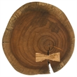 Pemberly Row Farmhouse Round Wood Top Side Table Natural and Black