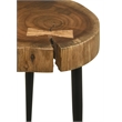 Pemberly Row Farmhouse Round Wood Top Side Table Natural and Black