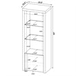 Pemberly Row 3-Shelf Modern Wood Media Tower with Lower Cabinet in White