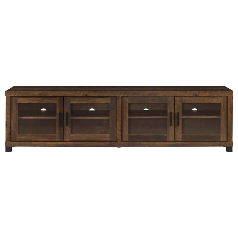 Pemberly Row 3-piece Transitional Wood Entertainment Center in Dark Pine