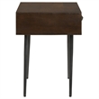 Pemberly Row 1-Drawer Mid-Century Wood Accent Table in Coffee Brown/Gunmetal