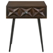 Pemberly Row 1-Drawer Mid-Century Wood Accent Table in Coffee Brown/Gunmetal