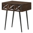 Pemberly Row 1-Drawer Mid-Century Wood Accent Table in Coffee Brown/Gunmetal