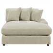 Pemberly Row Modern Velvet Upholstered Reversible Sectional Sofa in Sand