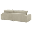 Pemberly Row Modern Velvet Upholstered Reversible Sectional Sofa in Sand