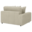 Pemberly Row Modern Velvet Upholstered Reversible Sectional Sofa in Sand