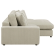 Pemberly Row Modern Velvet Upholstered Reversible Sectional Sofa in Sand