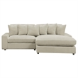 Pemberly Row Modern Velvet Upholstered Reversible Sectional Sofa in Sand