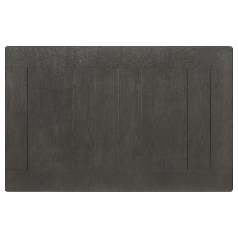 Pemberly Row Transitional Wood Rectangular Plank Top Dining Table Dark Gray