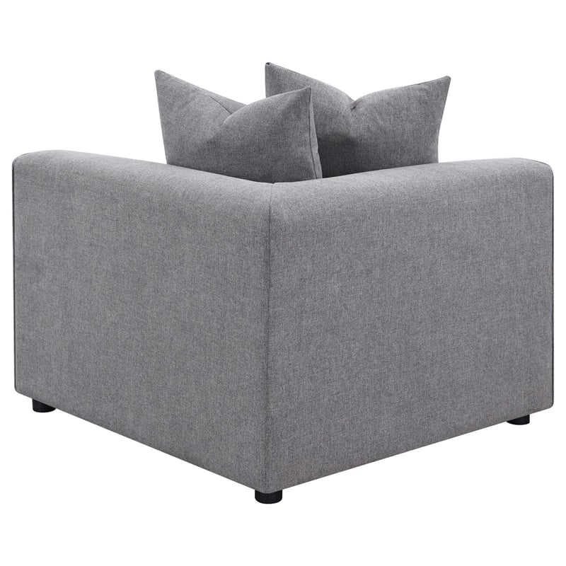 Pemberly Row Fabric Upholstered 6-piece Tight Seat Modular Sectional Gray