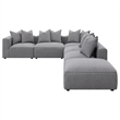 Pemberly Row Fabric Upholstered 6-piece Tight Seat Modular Sectional Gray