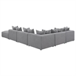 Pemberly Row Fabric Upholstered 6-piece Tight Seat Modular Sectional Gray