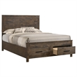 Pemberley Row Wood Rustic Golden Brown California King Storage Bed Assembled