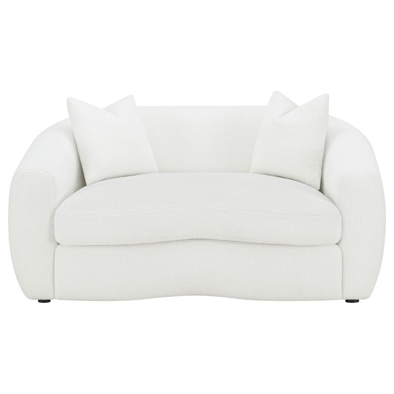 Pemberly Row 2-piece Fabric Upholstered Tight Back Living Room Set in White