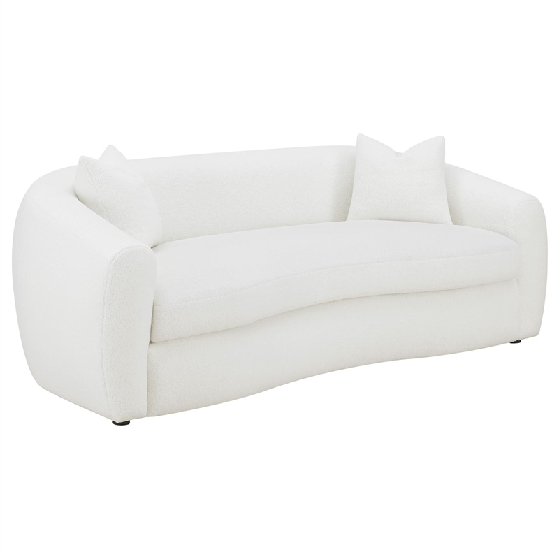 Pemberly Row 2-piece Fabric Upholstered Tight Back Living Room Set in White