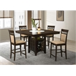 Pemberly Row 5-Piece Wood Counter Height Dining Set in Beige and Cappuccino