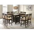 Pemberley Row Hardwood Beige Cappuccino Counter Height Dining Set Square Wine Storage 51.5