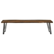 Pemberly Row Hairpin Legs Live-edge Wood Dining Bench Sheesham Gray and Gunmetal