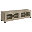 Pemberley Row Wood Antique Pine Entertainment Center Rectangular Clear Tempered Glass 78.75