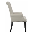 Pemberly Row Upholstered Traditional Velvet Arm Chair with Nailhead Trim - Beige