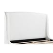 Pemberly Row Fabric Upholstered Curved Headboard Eastern King Bed in White