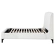 Pemberly Row Fabric Upholstered Curved Headboard Eastern King Bed in White