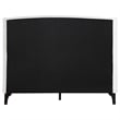 Pemberly Row Fabric Upholstered Curved Headboard Eastern King Bed in White