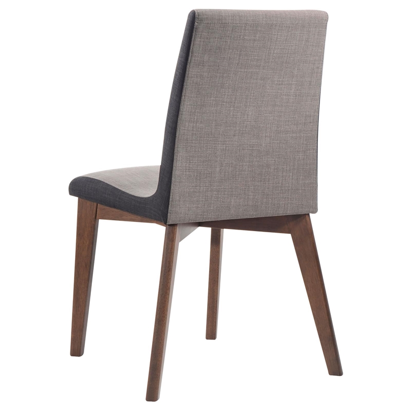 Pemberly Row 7-Piece Rectangular Modern Wood Dining Set in Walnut and Gray
