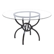 Pemberley Row Metal Glass Gunmetal Dining Table Round 48
