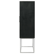 Pemberly Row 2-door Modern Wood Bar Cabinet Wine Storage in Walnut and Black