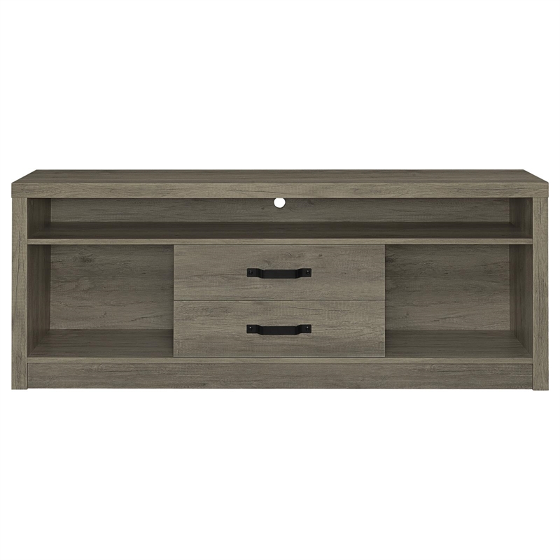 Pemberley Row Wood Gray TV Stand Rectangular with Storage 65