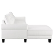 Pemberly Row Modern Fabric Upholstered Curved Arms Sectional Sofa in White
