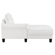 Pemberly Row Modern Fabric Upholstered Curved Arms Sectional Sofa in White