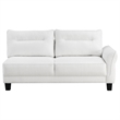 Pemberly Row Modern Fabric Upholstered Curved Arms Sectional Sofa in White