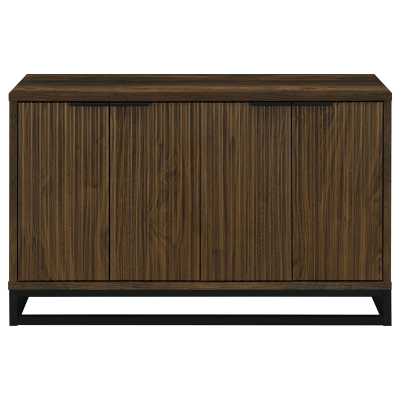 Pemberly Row 4-door Transitional Engineered Wood Accent Cabinet in Dark Pine