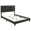 Pemberly Row Transitional Tufted Fabric Upholstered Eastern King Bed Charcoal