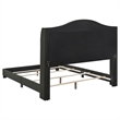 Pemberly Row Transitional Fabric Upholstered Camel Back Eastern King Bed Gray