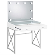 Pemberly Row 2-piece Wood Vanity Set with Hollywood Lighting White and Chrome
