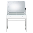 Pemberly Row 2-piece Wood Vanity Set with Hollywood Lighting White and Chrome