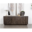 Pemberly Row 3-door Marble Top Dining Sideboard Server White and Tobacco Gray