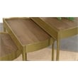 Pemberly Row 3-Piece Transitional Metal Demilune Nesting Table Brown and Gold