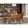 Pemberly Row Modern 7-piece Wood Kitchen Set in Saddle Brown