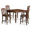 Pemberly Row 5-piece Wood Dining Set with Stools in Mahogany