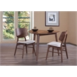 Pemberly Row Modern Corner Table and 2 Wood Back Chairs in Brown