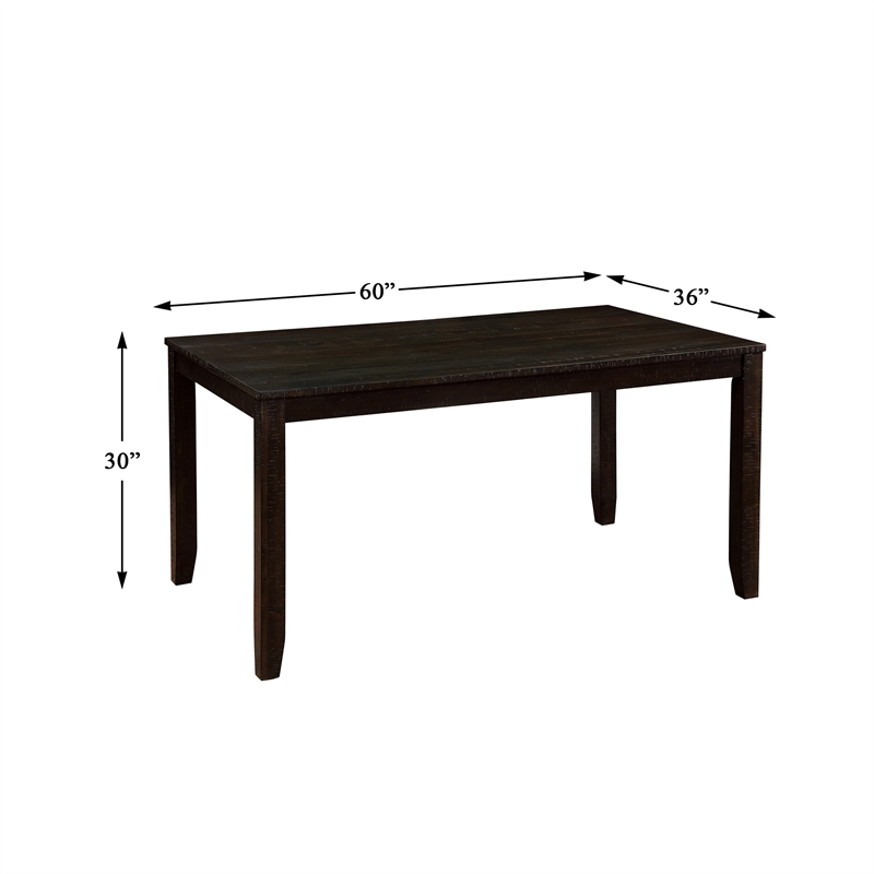 Pemberly Row Contemporary 7 Piece Wood Dining Set in Brown Finish