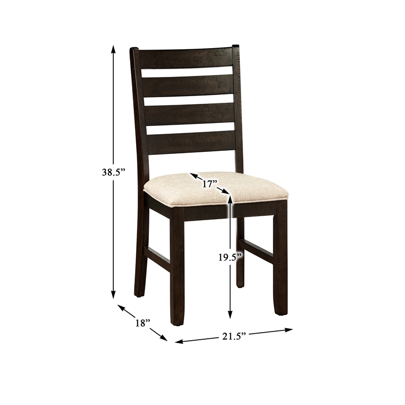 Pemberly Row Contemporary 7 Piece Wood Dining Set in Brown Finish