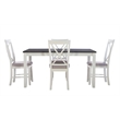 Pemberly Row Wood Five Piece Dining Set in Vanilla White and Gray