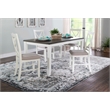 Pemberly Row Wood Five Piece Dining Set in Vanilla White and Gray