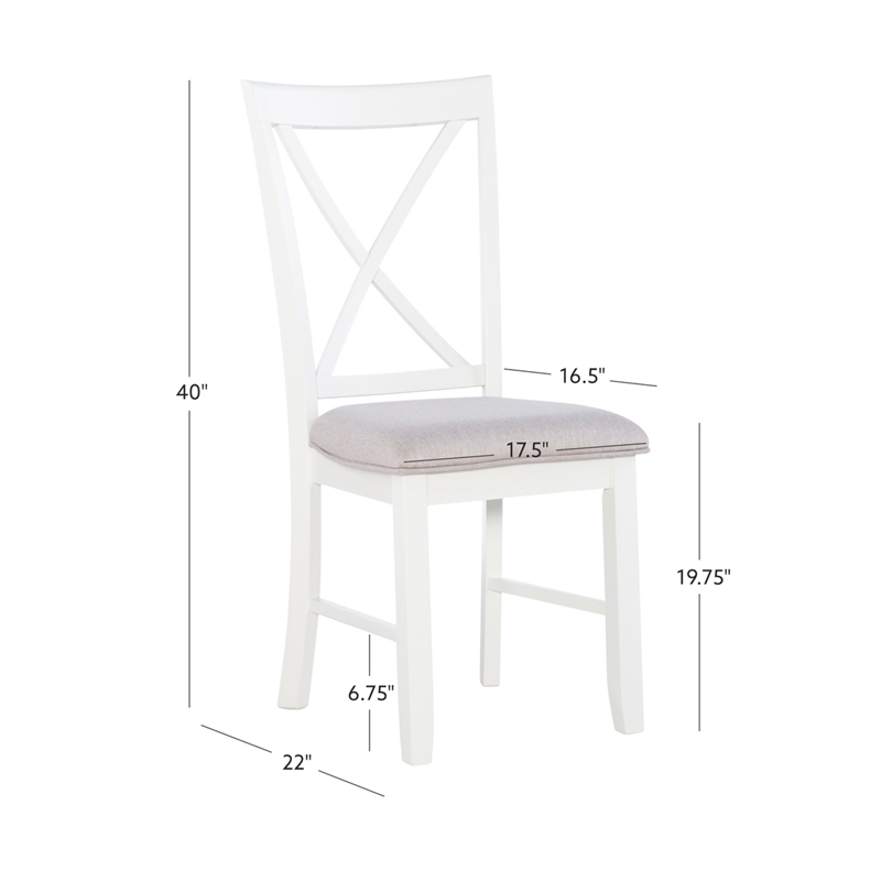 Pemberly Row Wood Five Piece Dining Set in Vanilla White and Gray