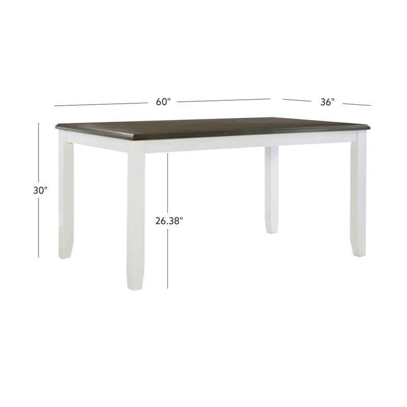 Pemberly Row Wood Five Piece Dining Set in Vanilla White and Gray